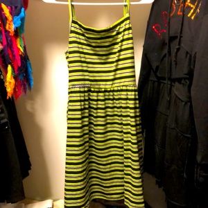 XL HOT TOPIC NEON GREEN BLACK STRIPE DRESS STRAPS